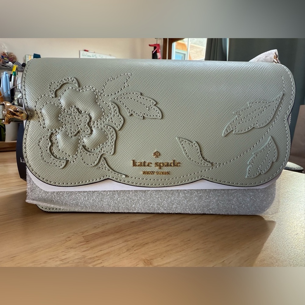 NWT Kate Spade Forest Blooms Sage Green Crossbody Bag